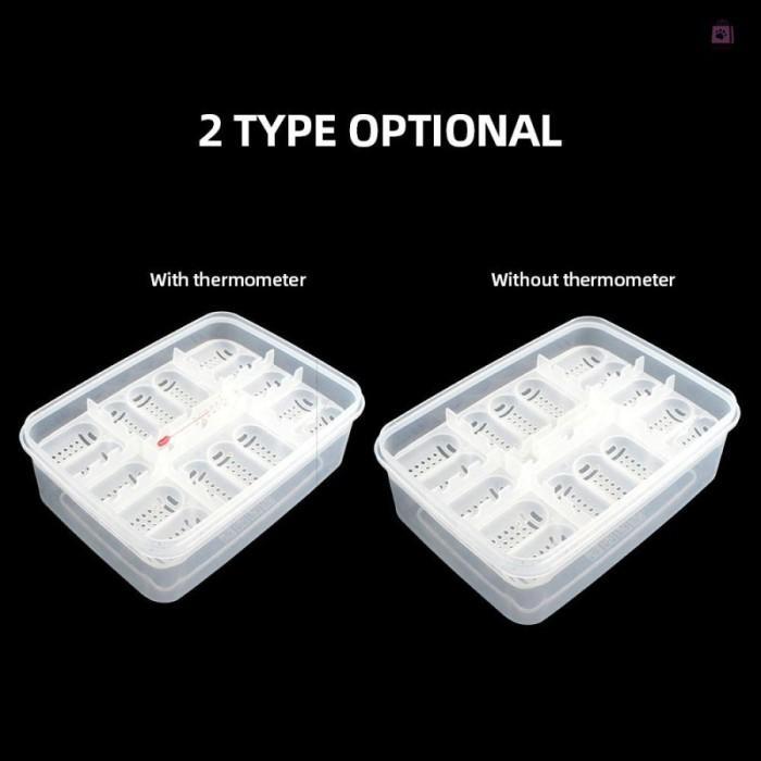 16 EGG REPTILE TRAY TEMPAT TELUR BD GECKO SNAKE INCUBATOR BOX + THERMO
