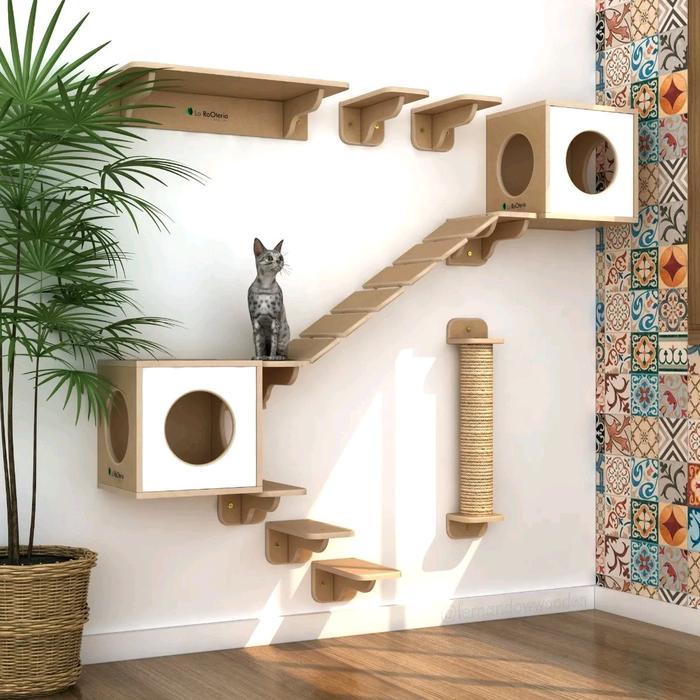 PLAYGROUND KUCING TEMPEL DINDING MINIMALIS - CAT CONDO MAINAN KUCING