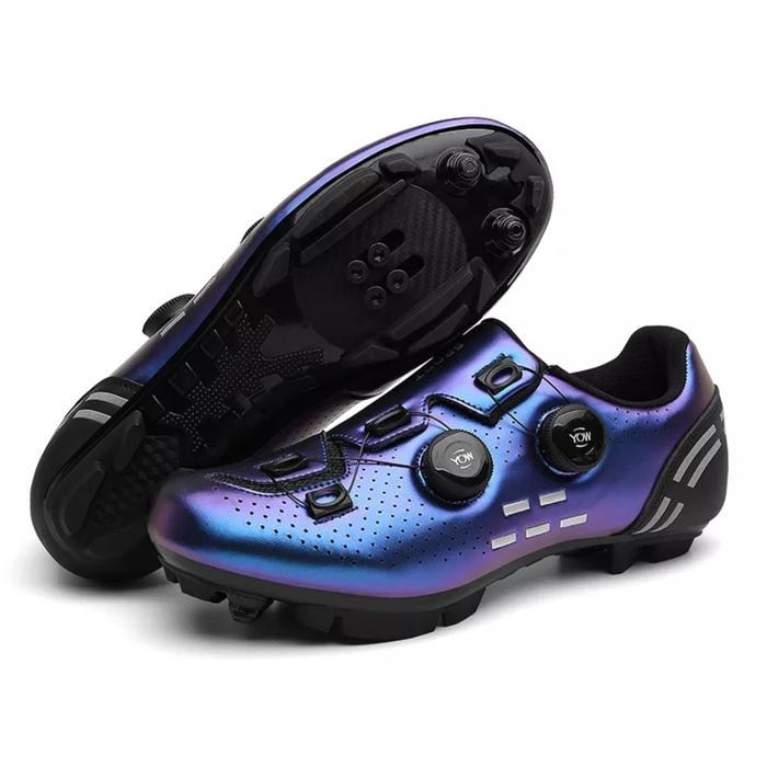 Sport Sepatu Sepeda Cleat MTB Sepatu Gowes Cleat MTB 2 BOA Biru *