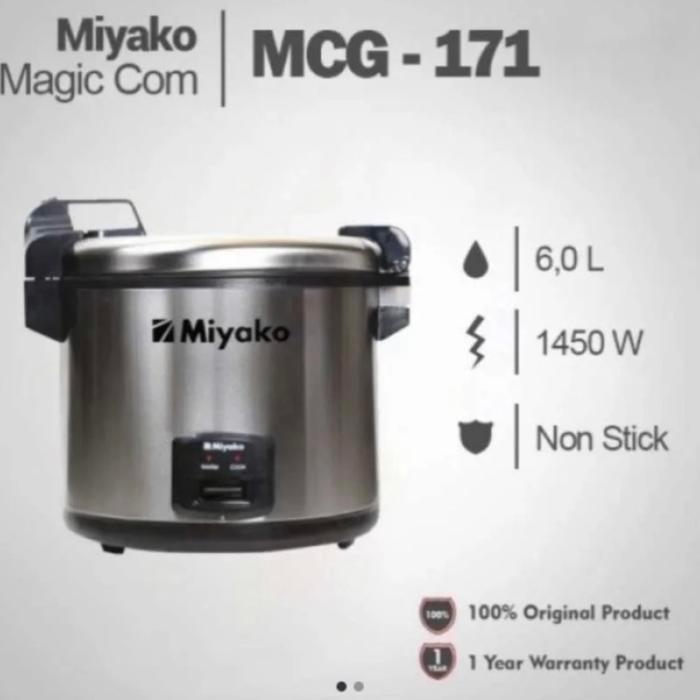 Com Jumbo Yako Mcg-171 Panci Nanoal Anti Lengekt Mcg171 Penanak Nasi Komersil Mcg 171 Garansi 1 Tahu