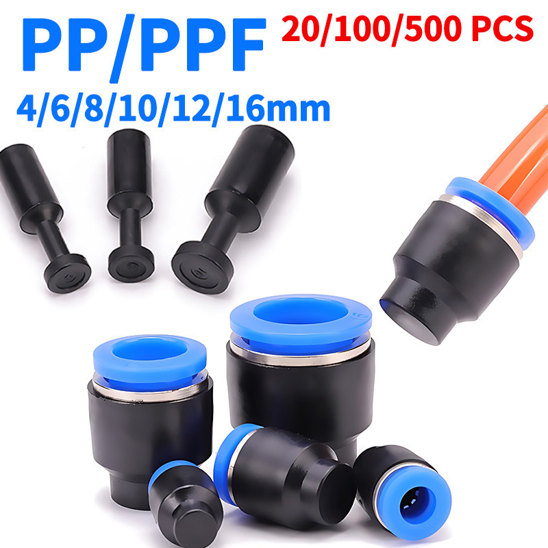 20/100 PCS Air Hose Sealing Connector PP PPF 4mm 6mm 8mm 10mm 12mm 16MM Pneumatic Connector Quick