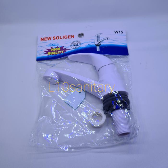 "New" Kran angkat Wastafel Soligen W15 Keran air cuci tangan PVC Putih