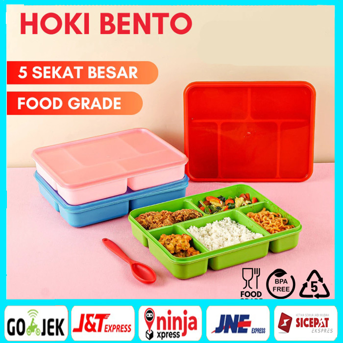 Bbs Lunch Box Bento Hoki 5 Sekat High Way Tempat Makan Catering Kantoran Misting Tempat Bekal Anak