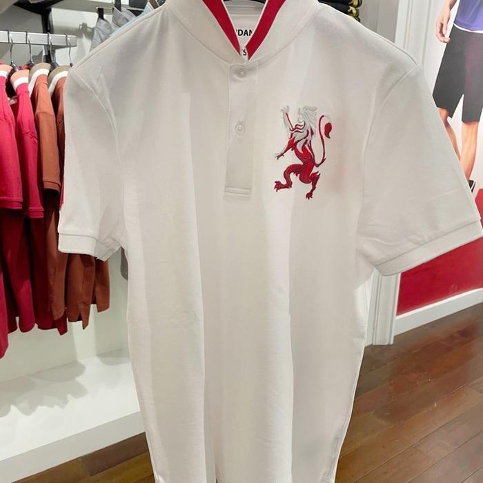 Giordano Polo Shirt Man Lion 3D Signature White Lwn