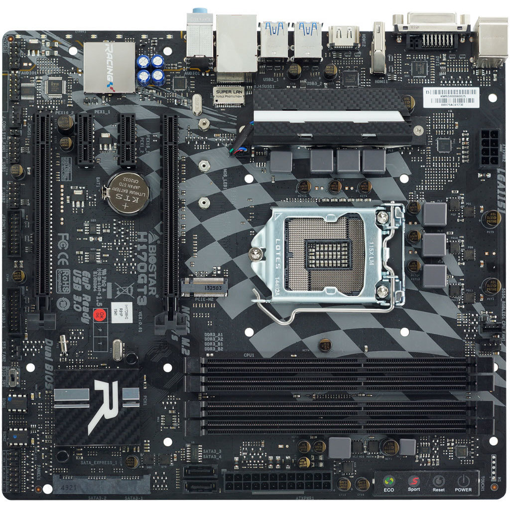. Full Biostar H170Gt3 Desktop Motherboard H170 Lga 1151 Ddr4 64G -