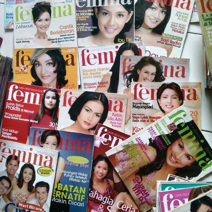 majalah Femina edisi tahun 2000, 2001,.2002, 2003 majalah jadul Gaya Hidup Masa Kini ya