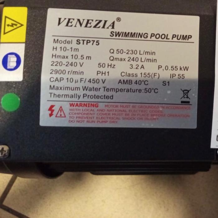 Pompa Kolam Renang Venezia Stp 75 Venezia Swimming Pool Pump 3/4 Hp Pompa Venezia 0.75 Hp Stp 75