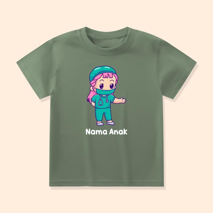 Baju Kaos Anak Dokter Perawat Custom Nama Laki-laki Perempuan ANK-10 A