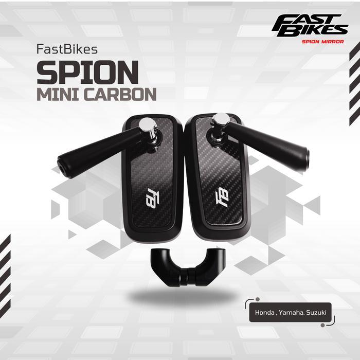 Promo Fastbikes Kaca Spion Variasi Chrome Hitam Mini Karbon Universal Vario Mio Beat Aerox Nmax