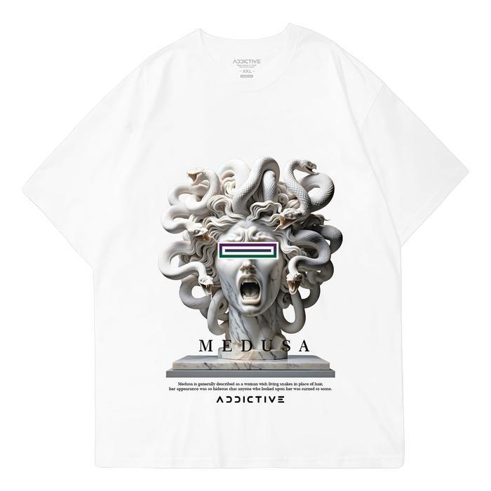 ADDICTIVE PREMIUM OVERSIZE T-SHIRT - MEDUSA (REFLECTIVE EFFECT), KAOS ATASAN PAKAIAN PRIA & WANITA