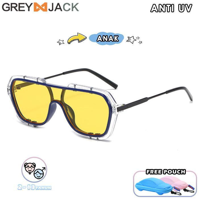 ORIGINAL Grey Jack Kacamata Hitam Sunglasses Anti UV Anak Kotak 22086 READY STOCK