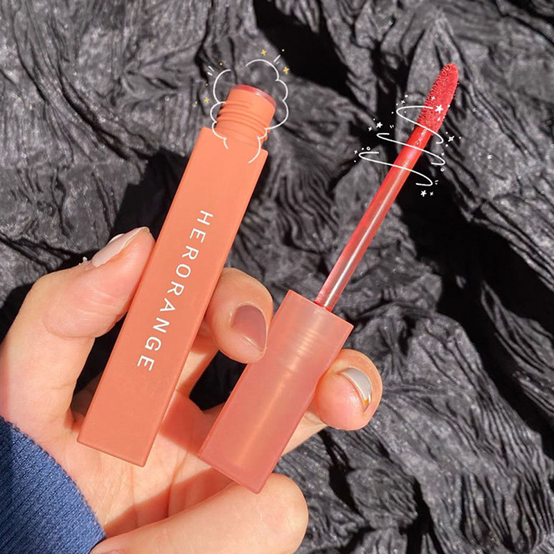 HERORANGE Velvet Matte Lip Gloss Glaze Waterproof Long-Lasting Liquid Lipsticks Tint Silky Texture