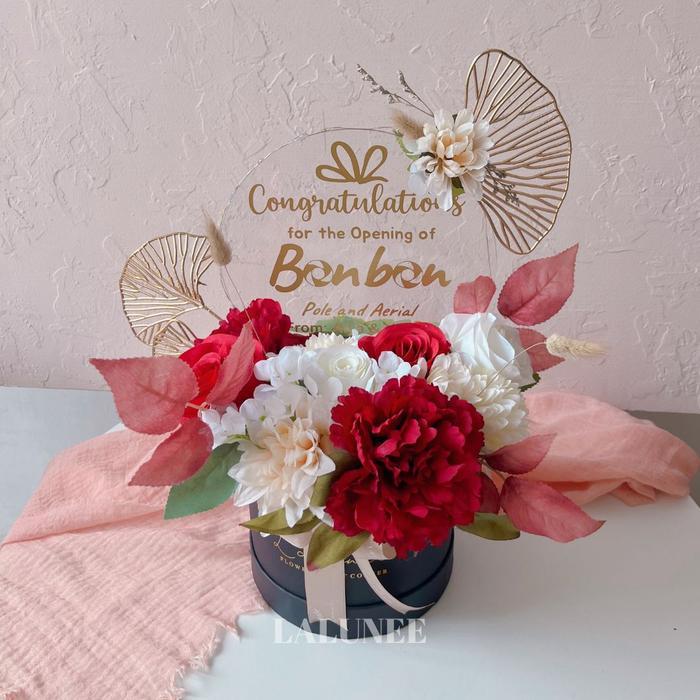 Acrylic Bloom Box Bunga Akrilik Pajangan Akrilik Store Opening Gift