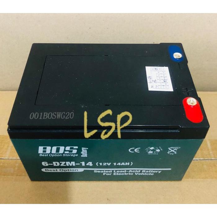 Aki Sepeda Listrik BOS 6-DZF-12 / 6-DZF-14 6-DZM-14 (12V 12 / 14Ah)