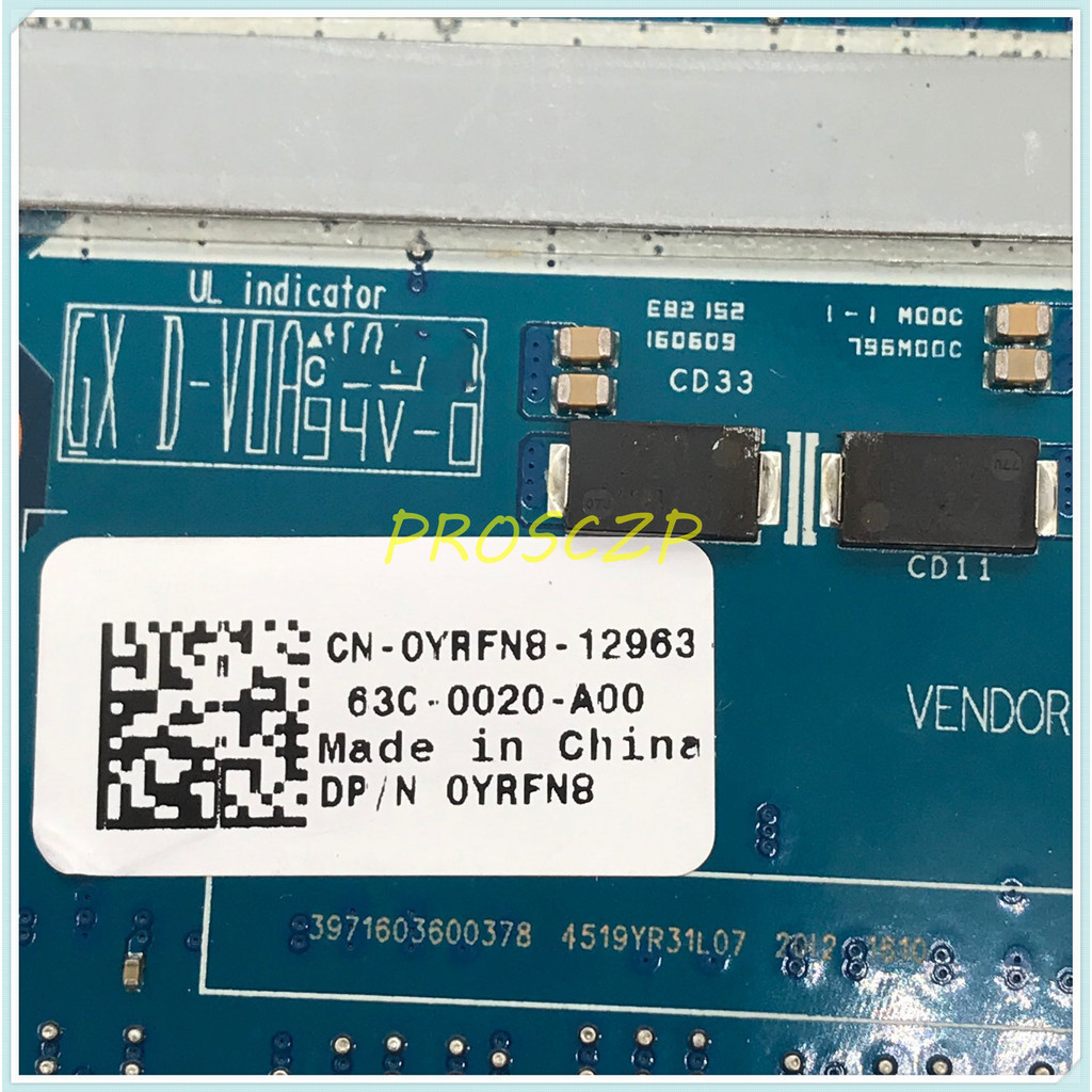 . Cn-0Yrfn8 0Yrfn8 0Yrfn8 For Dell Alienware 15 R2 17 R3 Laptop -