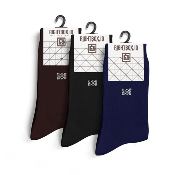 RIGHTBOX, PAKET 3 PASANG KAOS KAKI KANTOR RIGHTBOX, MOTIF MINIMALIS, ALLSIZE DEWASA