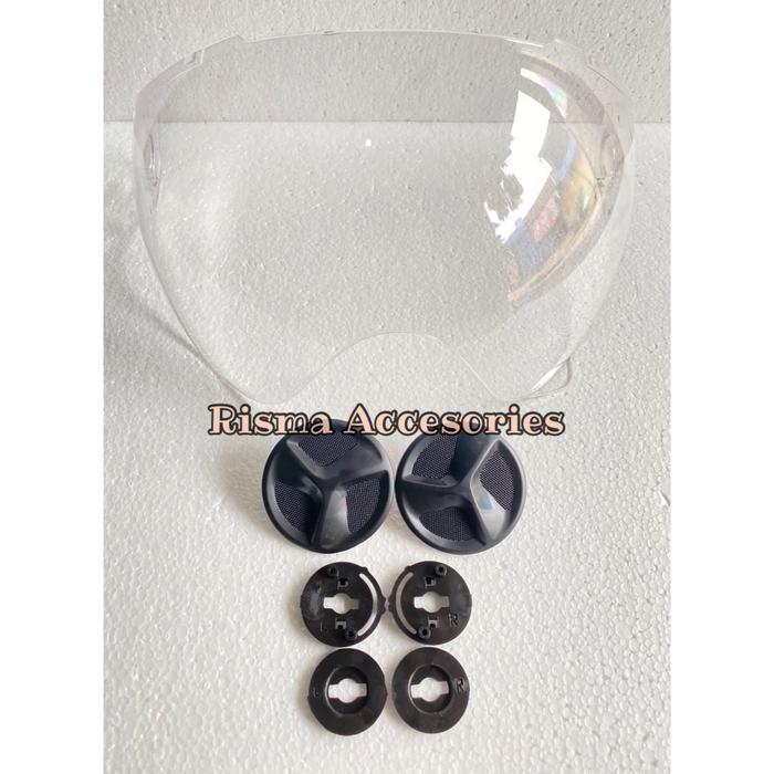 Paket Kaca, Side Lock dan Gear Cover Helm Yamaha Fazzio Original