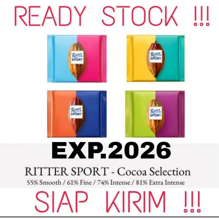 DISKON RITTER SPORT CHOCOLATE COCOA SELECTION 100GR