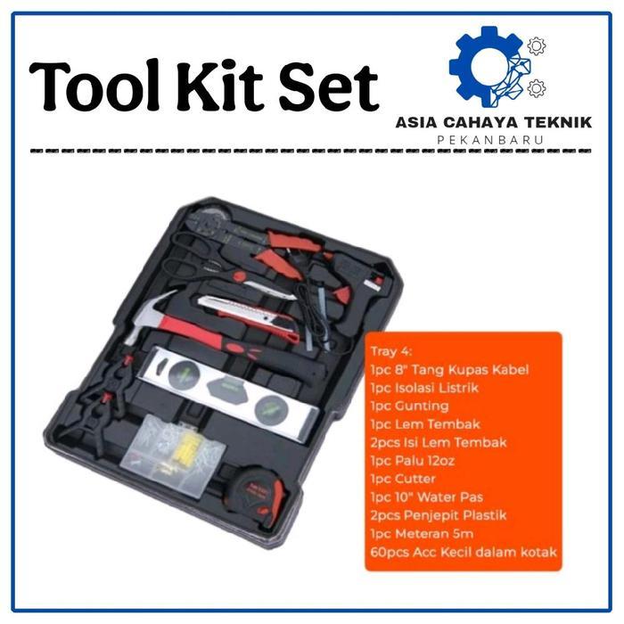 FREE ONGKIR Tool Kit 187 PCS Perkakas Bengkel Tool Box Set Koper Set Perkakas Bengkel / Alat Bengkel