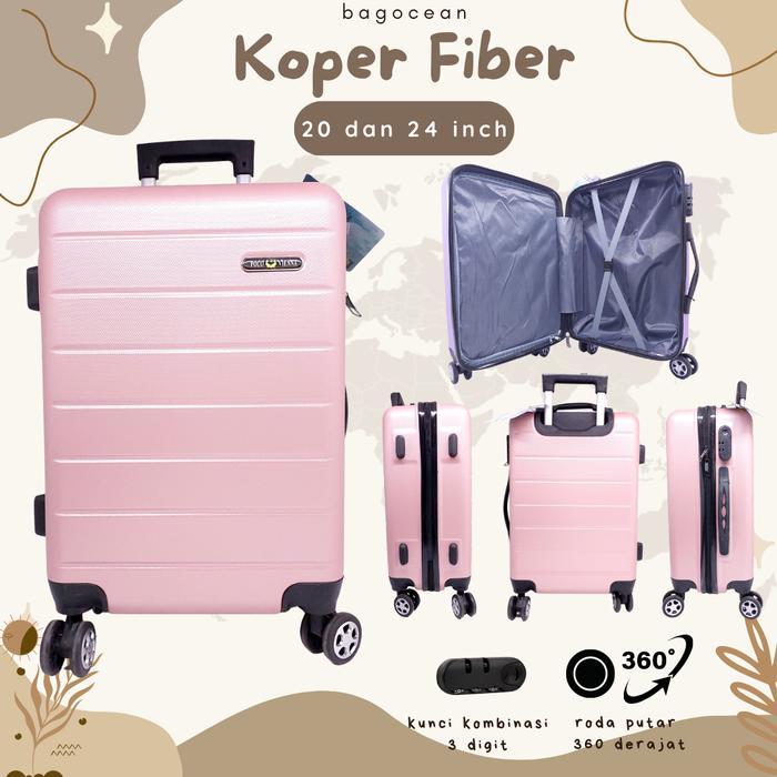 KOPER FIBER POLO VIENNA 20" 24" / Koper HARDCOVER BAGASI / Koper FIBER CABIN MOTIF LINE GARIS KEREN