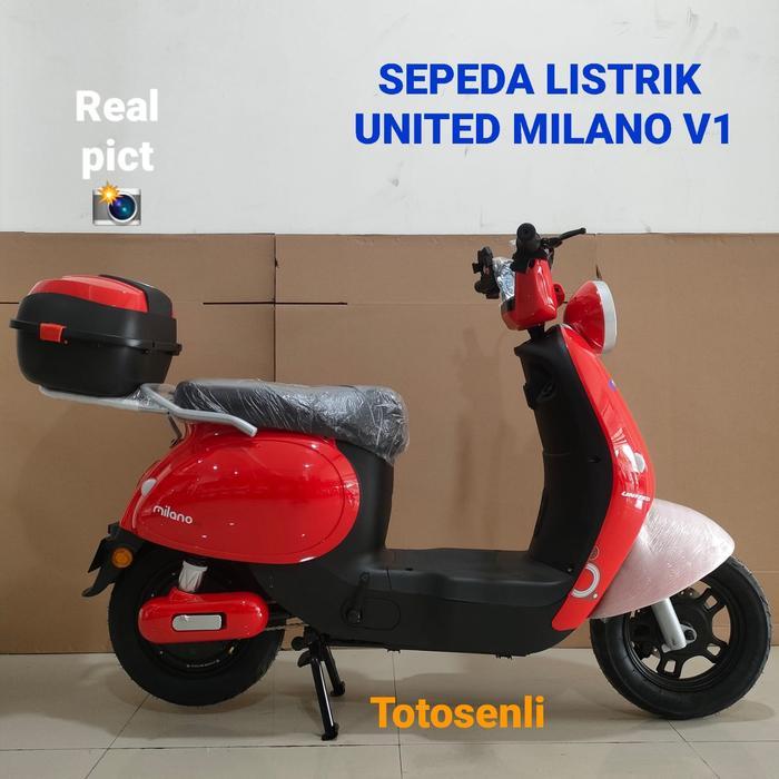SEPEDA LISTRIK TERBARU UNITED MILANO V1 SEPEDA LISTRIK - red, sepeda listrik