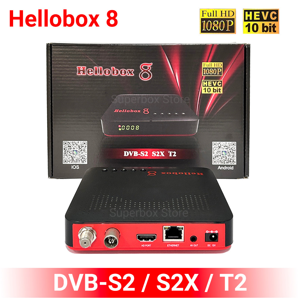 Hellobox8 Satellite TV Receiver DVB-S2X DVB-T2 Built-in WiFi Full HD 1080P HEVC 10bit RJ45 DVB