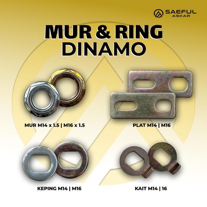 MUR BAUT DAN RING MUR RING SET DINAMO UKURAN 14" 16" SKUTER LISTRIK / SEPEDA LISTRIK / MOTOR LISTRIK