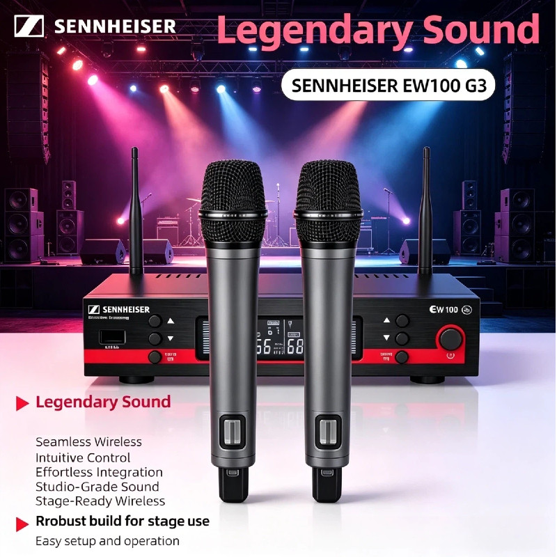 2026 New Original Sennheiser EW 100 G3 Wireless Mic System, 42MHz Bandwidth Adjustable Frequency for