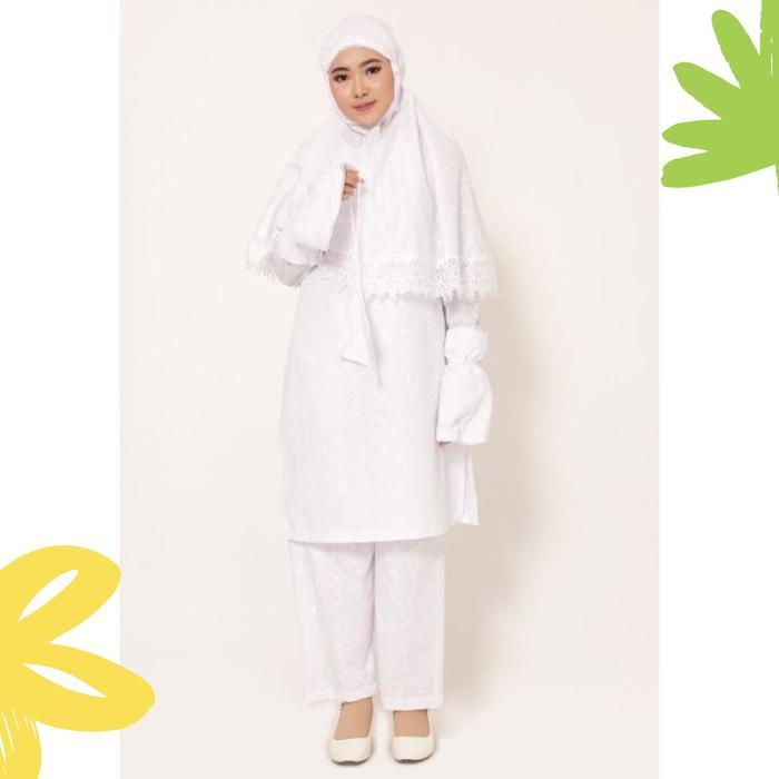 Setelan Baju Ihrom Wanita Lengkap - Baju Ihrom Jumbo Wanita - Perlengkapan Haji Dan Umroh Wanita