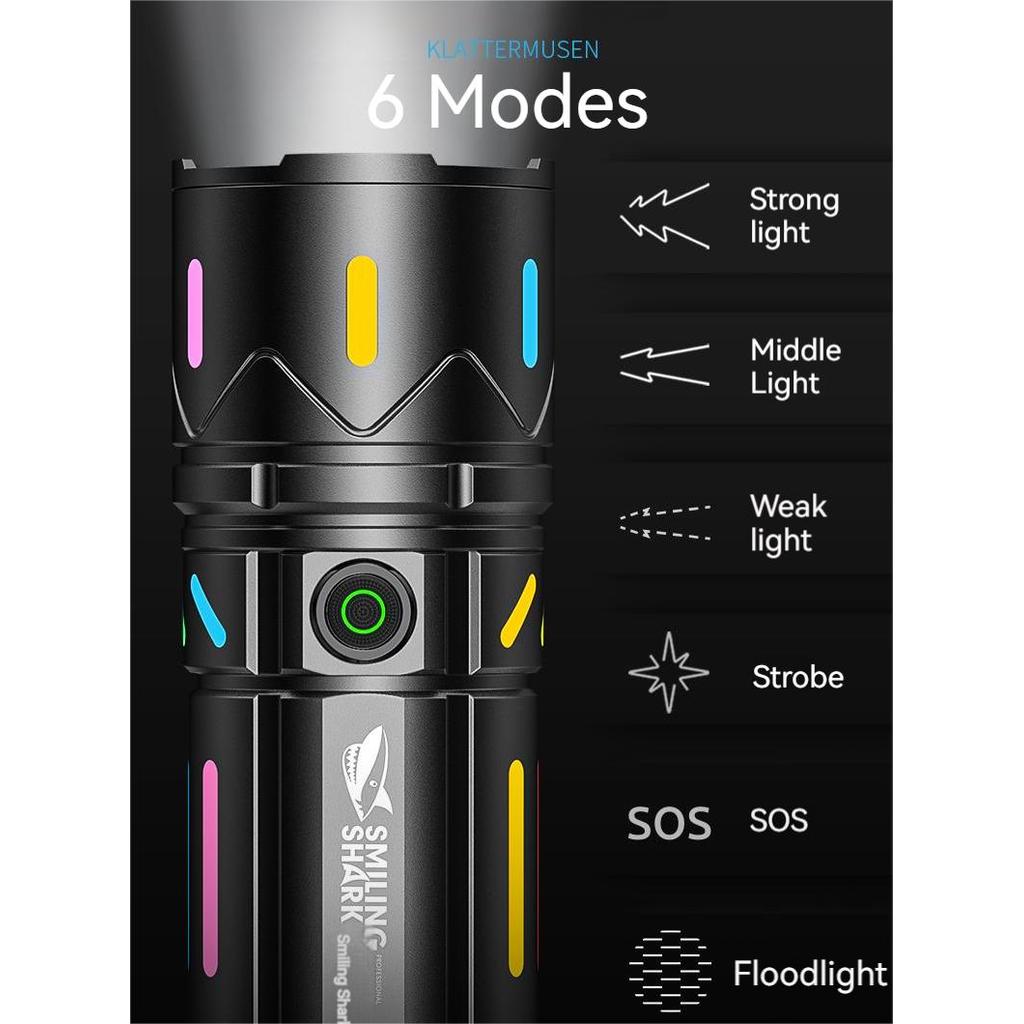 . Smiling Shark Sd8103 Flashlight Super Bright Zoomable Torch Light -
