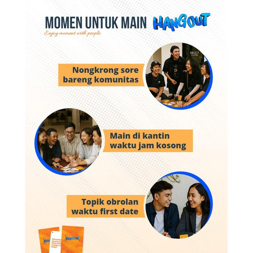 Permainan Hangout Kartu Nongkrong - Seru Untuk Teman Sahabat Card Game Pertanyaan Obrolan Tanpa Dare