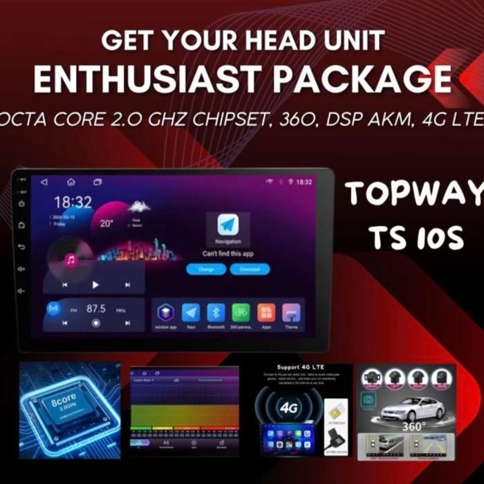 HEAD UNIT TOPWAY TS10S 4/64GB 4G QLED 360