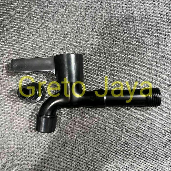 ID KRAN AIR PANJANG HITAM SILVER 2 FUNGSI SERBAGUNA KERAN KAMAR MANDI TEMBOK TOILET MINIMALIS WC