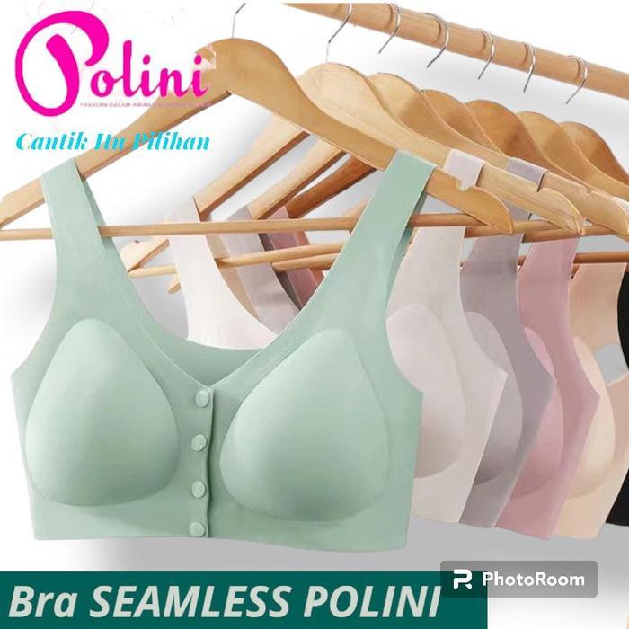 SALE Polini Bra Kancing Depan 8815 Bra Seamless Set 1 & 3 Pcs BH Busa Tanpa Kawat Kancing Depan Bra