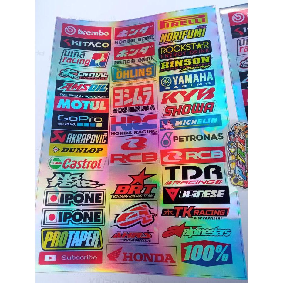 Stiker Pack Racing Hologram Rcb Sss Honda Gank Dlln Lengkap 1paket