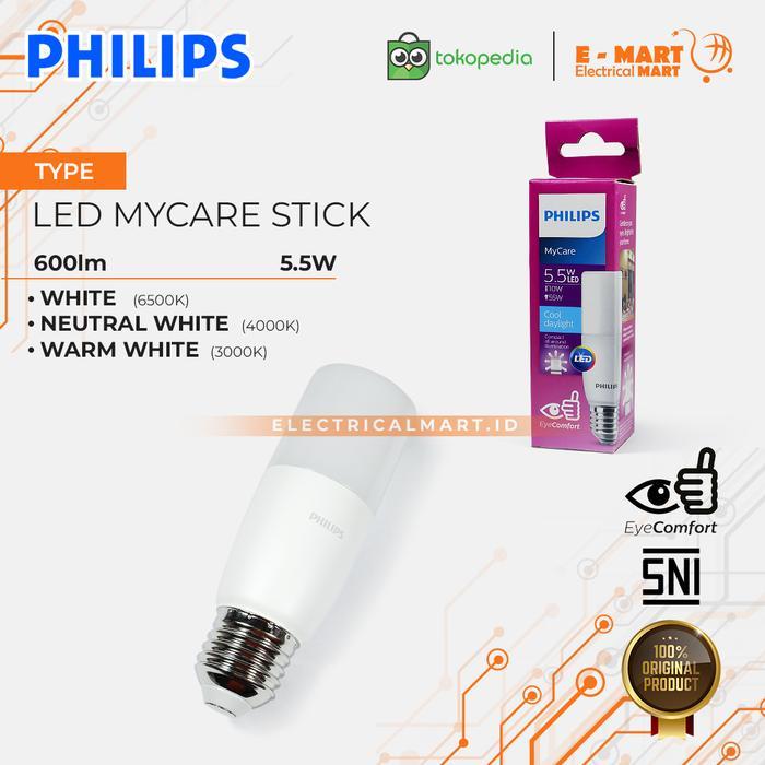 BRG BARU PHILIPS LED STICK 5.5W 7.5W 9.5W E27 Lampu Candle Putih Lilin 5,5 7,5 9,5 Watt