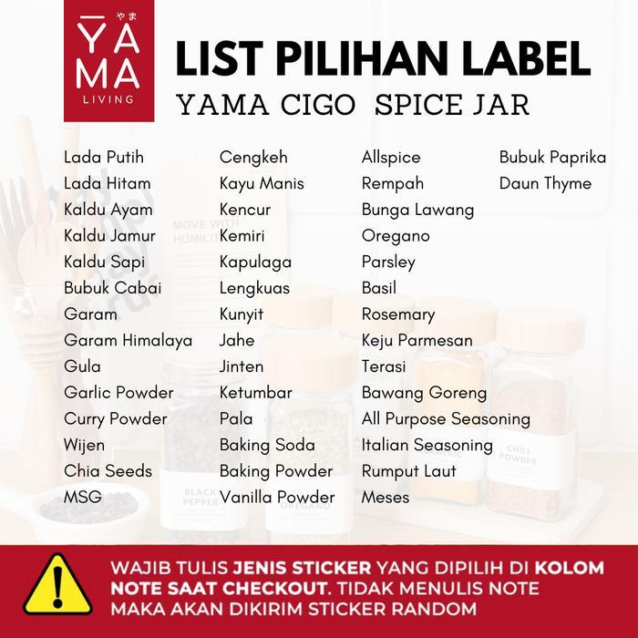 YAMA CIGO Spice Jar Botol Bumbu Kaca 120ml Tempat Bumbu Estetik