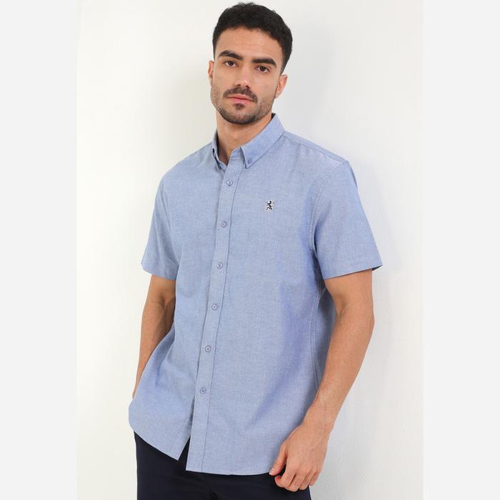 Giordano Men'S Short Sleeve Oxford Shirt Pria 0104529381