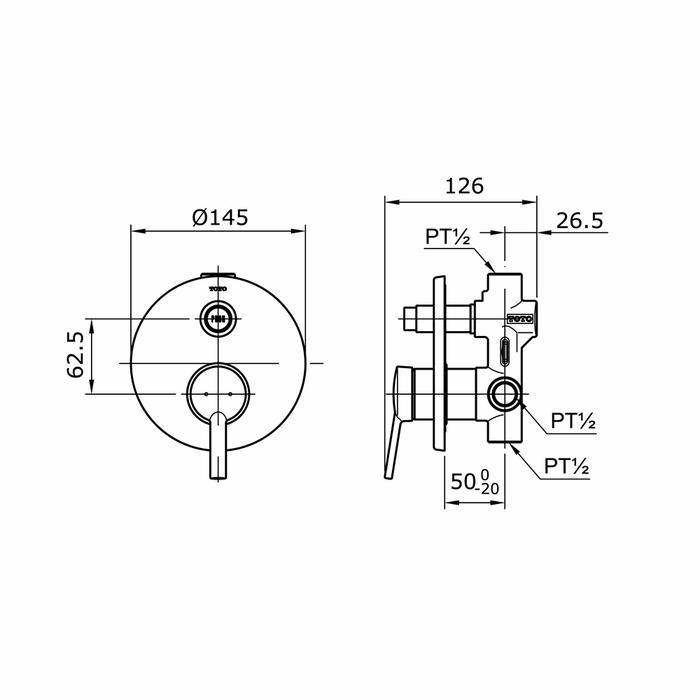 Kran Tanam Toto TX442SV / Kran Tanam Mixer Toto TX 442 SV / Keran Shower Toto
