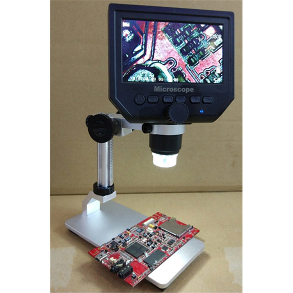 . 1-600X Continous Focal 4.3 Inch Monitor Av Microscope Handheld -