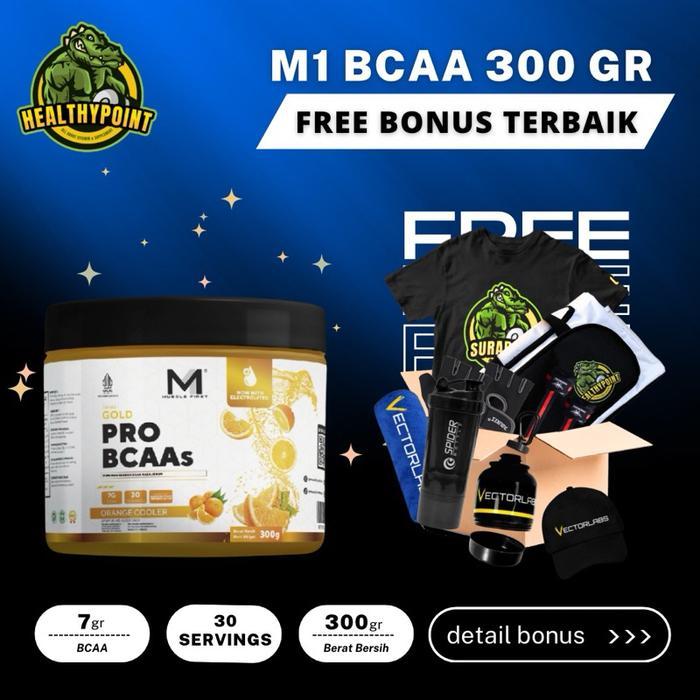 MUSCLE FIRST M1 PRO BCAA 300 GRAM BPOM & HALAL SUPLEMEN FITNES PROTEIN