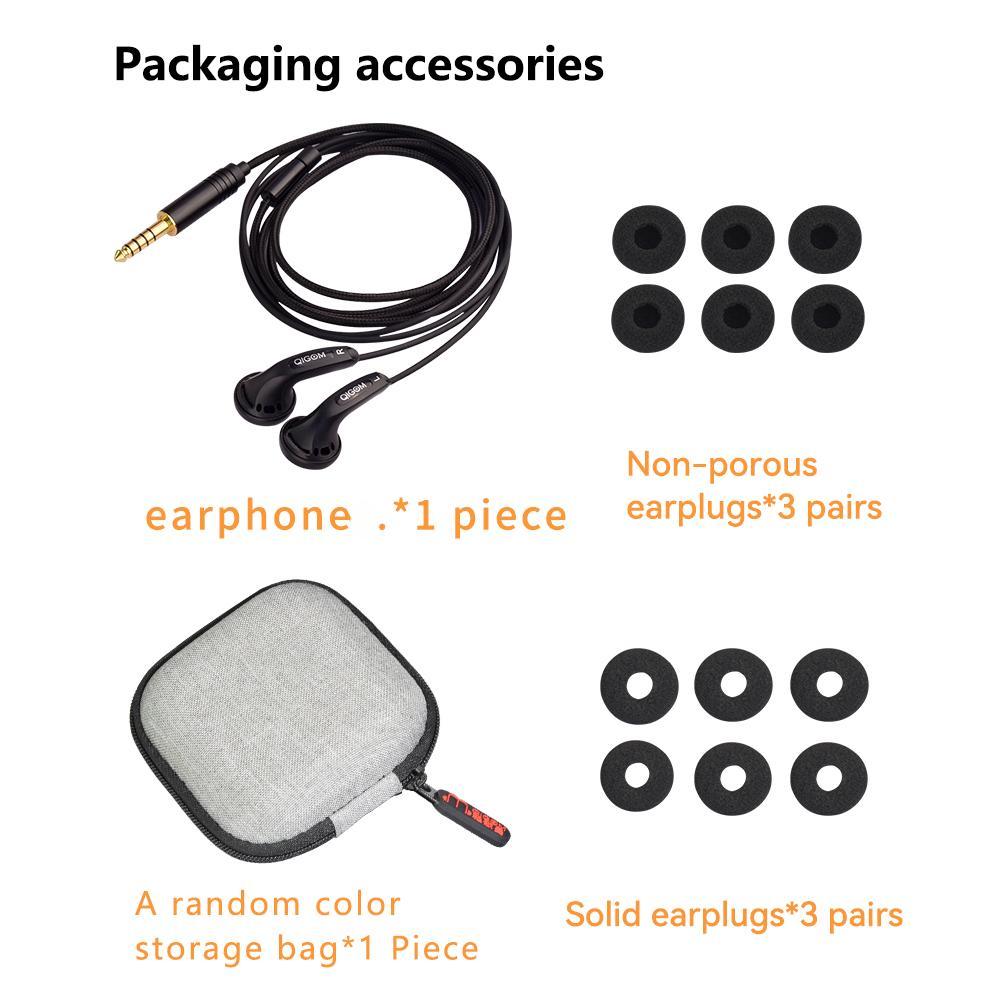QIGOM S300 300 Flat-head Earbuds HIFI Headsets 108dB 15.4MM Dynamic Coil High Resistance Earphone