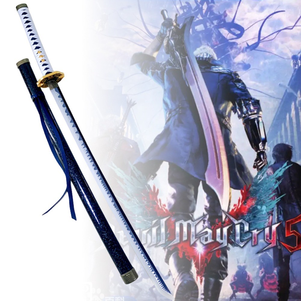 Real Sized Yamato Katana Devil May Cry 5 Vergil Cosplay Prop Wooden Ninja Knife Japanese Katana