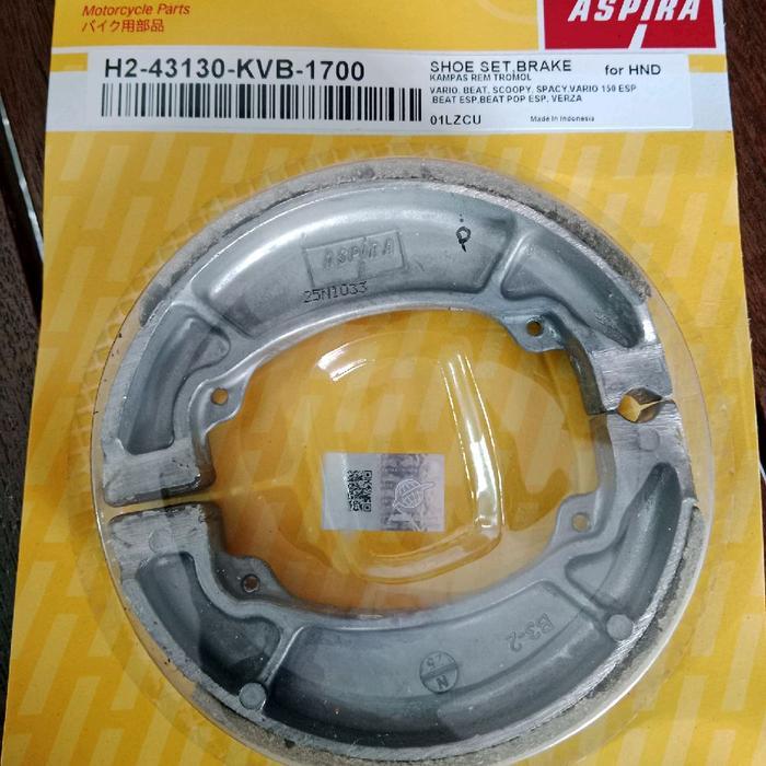 Kampas Rem belakang H2-43130-KVB-1700 Kampas rem beat vario scoopy spacy Vario 150 esp beat esp beat