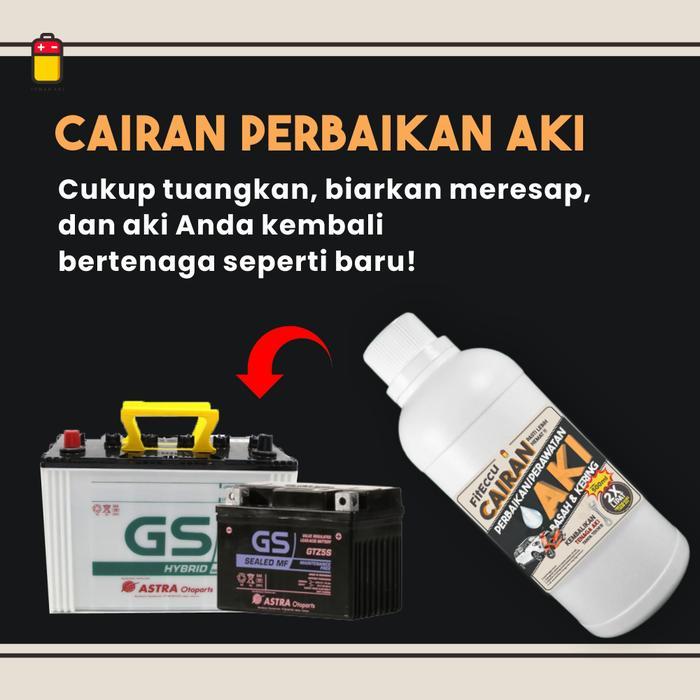 Fiteccu Air Aki Kering Cairan Vitamin Perbaikan Perawatan Aki Eccu Kering Basah Motor Mobil - Solusi