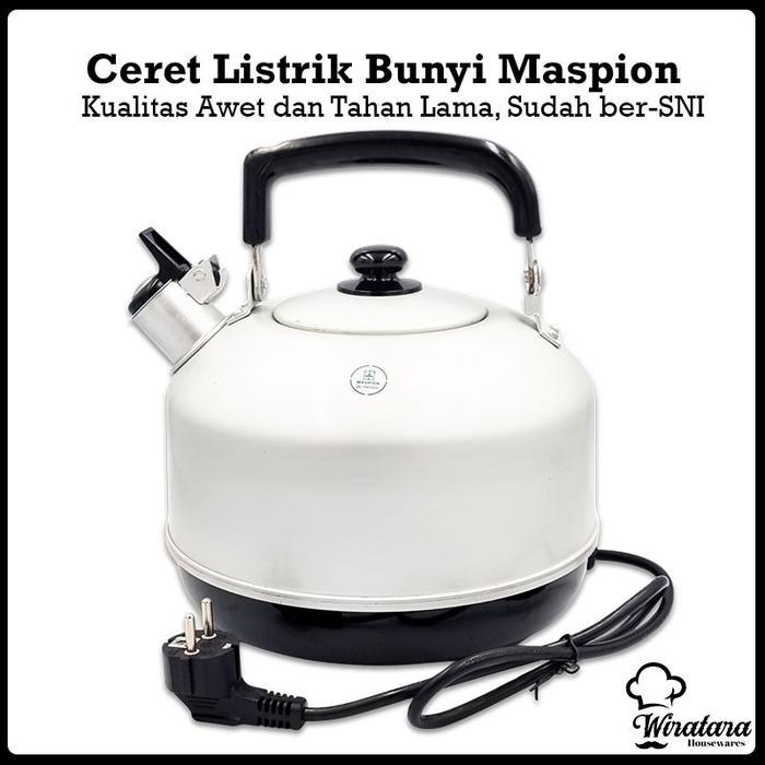 ` Maspion Ceret Listrik Bunyi Premium Teko Elektrik Siul Aluminium Kettle Electric Pemanas Air