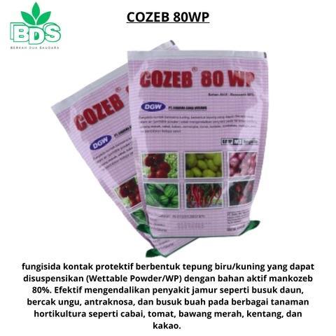 lumercok99 DGW Fungisida Kontak Protektif COZEB 80WP Tepung Biru/Kuning Disuspensikan Efektif