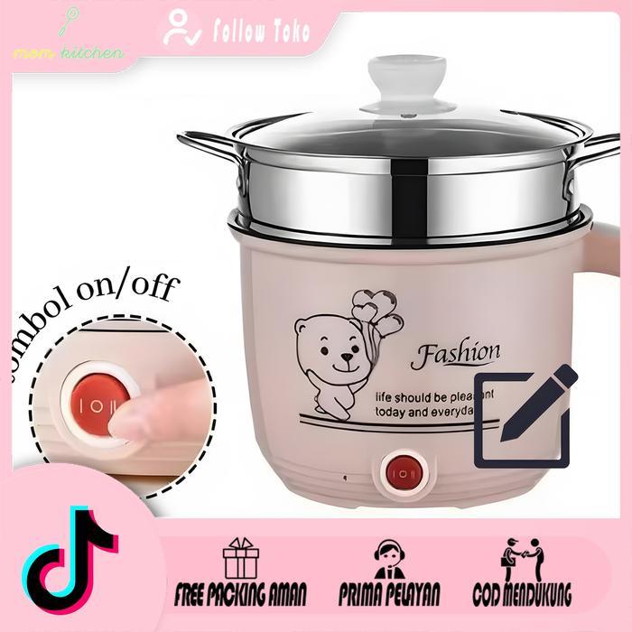 Cosmos - Panci Listrik Serbaguna/Multifungsi Elekrik Coocker 1.8 Liter/18 Pot Hitam Stainless