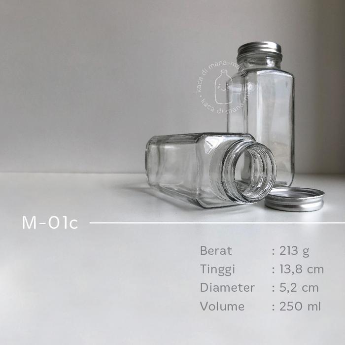 Botol Kaca Kotak French Square 100Ml 250Ml 500Ml