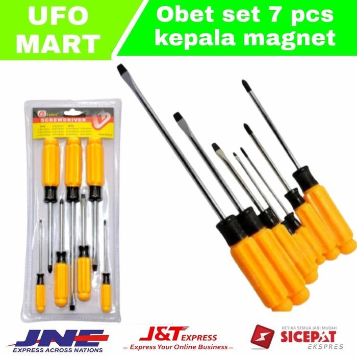obeng set 7 pcs kepala magnet fatick screwdriver set obeng magnet